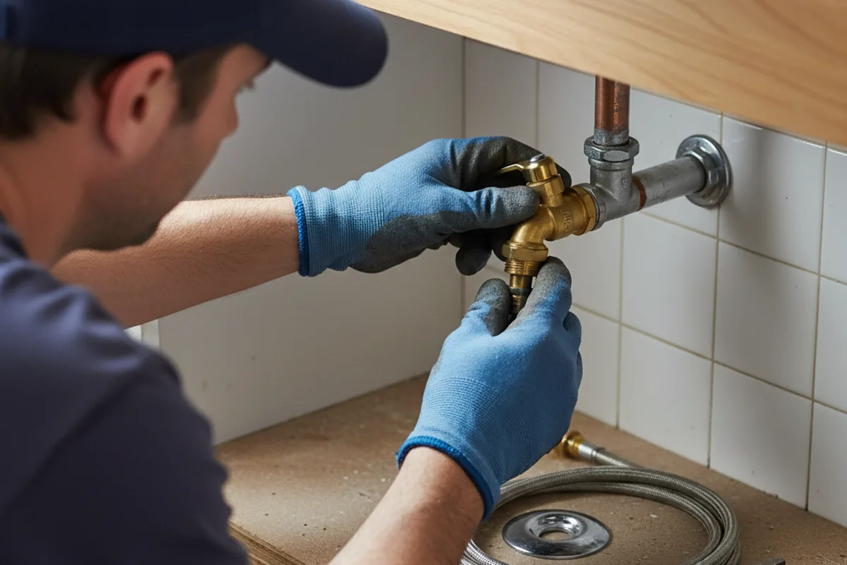 Shutoff valve and fitting work during Faucet and Fixture Repair in Antrim